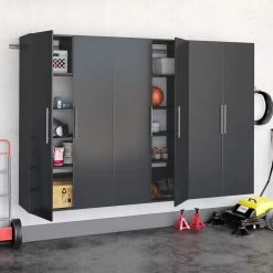 Prepac HangUps Mounted Storage Cabinet Set E, Assorted Colours, 20 X 108 X 72-in, 3-pc -Winchester Outfitters hangups 108 black storage cabinet set e 3pc c17cc8ac fcbc 4d44 851f 13092fc144e6