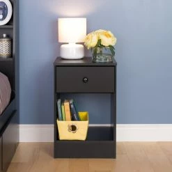 Prepac 1-Drawer Astrid Tall Nightstand -Winchester Outfitters prepac 1 drawer astrid tall nightstand black 3e8e590b 75dd 49ed bf94 5ebf02c26bef