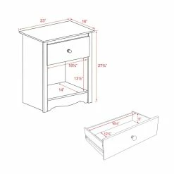 Prepac 1-Drawer Monterey Tall Nightstand -Winchester Outfitters prepac 1 drawer monterey tall nightstand white 84fc58fa f654 42ae 881d c118287d23d5