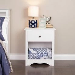 Prepac 1-Drawer Monterey Tall Nightstand -Winchester Outfitters prepac 1 drawer monterey tall nightstand white d2f3f771 5749 4a0a a681 04acdb1933d7