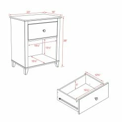 Prepac 1-Drawer Yaletown Tall Nightstand