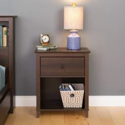 Prepac 1-Drawer Yaletown Tall Nightstand -Winchester Outfitters prepac 1 drawer yaletown tall nightstand espresso 3d32aeb8 9851 460d bd23 9d5de0b1acf9