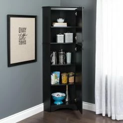 Prepac Elite 2-Door Corner Storage Cabinet With Adjustable Shelves, White -Winchester Outfitters prepac 2 door elite tall corner storage cabinet black 15c39777 cfb5 45af 87b7 fc7263148d62