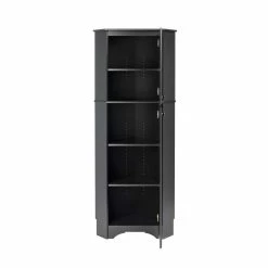 Prepac Elite 2-Door Corner Storage Cabinet With Adjustable Shelves, White -Winchester Outfitters prepac 2 door elite tall corner storage cabinet black bbd42592 ff42 4935 8dc6 9603936b68df