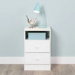Prepac Astrid 2-Drawer Tall Bedroom Nightstand/Bedstand With Open Shelf, White -Winchester Outfitters prepac 2 drawer astrid tall nightstand white 6d16732d f8de 4f0f 8c8f d901351bfa42