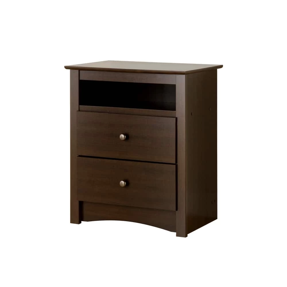 Prepac 2-Drawer Fremont Tall Nightstand With Open Shelf 3 Prepac 2-Drawer Fremont Tall Nightstand With Open Shelf