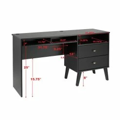 Prepac 2-Drawer Milo Desk With Side Storage -Winchester Outfitters prepac 2 drawer milo desk with side storage black f166de76 8e0b 49ef b754 8ec5d42478b7