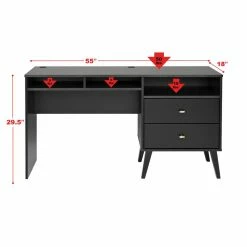 Prepac 2-Drawer Milo Desk With Side Storage -Winchester Outfitters prepac 2 drawer milo desk with side storage black fb6a1aff 0d24 471d b464 235a0a4ee5e4