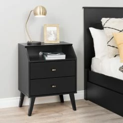 Prepac 2-Drawer Milo Night Stand With Angled Top -Winchester Outfitters prepac 2 drawer milo nightstand with angled top black 721ef703 6db6 45d6 b3db 1559c4027708