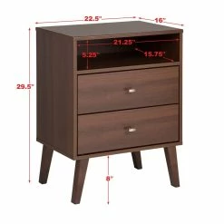 Prepac 2-Drawer Milo Tall Nightstand With Open Shelf -Winchester Outfitters prepac 2 drawer milo tall nightstand with open shelf cherry a8e52f9b f501 4c17 bffb c0886960bd16