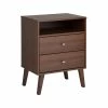 Prepac 2-Drawer Milo Tall Nightstand With Open Shelf -Winchester Outfitters prepac 2 drawer milo tall nightstand with open shelf cherry bd4a6222 bb56 4352 ac73 f91e4e0017d5