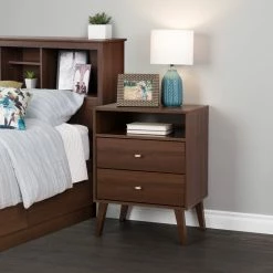 Prepac 2-Drawer Milo Tall Nightstand With Open Shelf -Winchester Outfitters prepac 2 drawer milo tall nightstand with open shelf cherry d6f0e546 5d68 4f90 9d7d 2b6c8cd2d4aa
