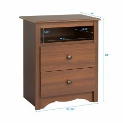 Prepac 2-Drawer Monterey Tall Nightstand With Open Shelf -Winchester Outfitters prepac 2 drawer monterey nightstand with open shelf cherry 31b2e549 d568 4120 ab0c 422976d58576