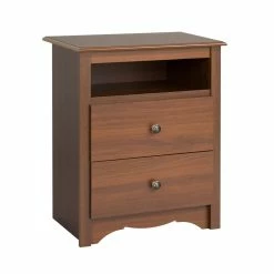Prepac 2-Drawer Monterey Tall Nightstand With Open Shelf