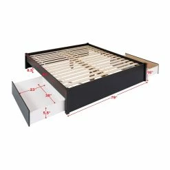 Prepac 2-Drawer 4-Post Platform King Bed -Winchester Outfitters prepac 2 drawer platform bed black king 2176dd69 9ed1 4784 a6a2 677f69eaad52