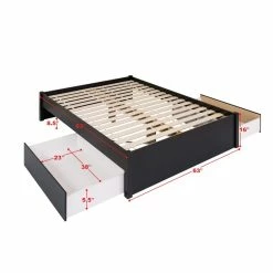 Prepac 2-Drawer 4-Post Platform Queen Bed -Winchester Outfitters prepac 2 drawer platform bed black queen 2265a145 8eac 42f2 ace7 70ce04398799