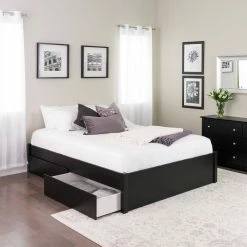 Prepac 2-Drawer 4-Post Platform Queen Bed -Winchester Outfitters prepac 2 drawer platform bed black queen ea28d3b5 74ff 466b ae47 b610e974a3ac