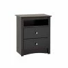 Prepac 2-Drawer Sonoma Tall Nightstand With Open Shelf -Winchester Outfitters prepac 2 drawer sonoma nightstand with open shelf black 40362670 008c 44b9 a5ff 624ee7621443
