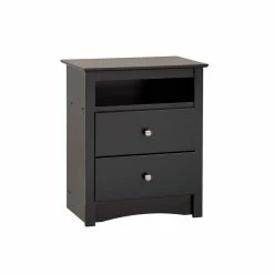 Prepac 2-Drawer Sonoma Tall Nightstand With Open Shelf