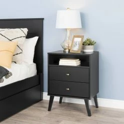 Prepac 2-Drawer Tall Nightstand -Winchester Outfitters prepac 2 drawer tall nightstand black da2684d0 d278 40d2 8026 a6e6ef7a4542