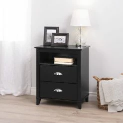 Prepac 2-Drawer Yaletown Tall Nightstand -Winchester Outfitters prepac 2 drawer yaletown tall nightstand black 5e634dd2 7c27 4608 8b5c f78ae8295e81