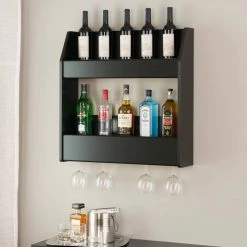 Prepac 2-Tier Floating Wine & Liquor Rack -Winchester Outfitters prepac 2 tier floating wine and liquor rack black 240db845 6b46 4fb4 b478 d5f8c4ea7f7b