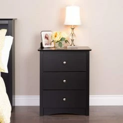 Prepac 3-Drawer Sonoma Tall Nightstand -Winchester Outfitters prepac 3 drawer sonoma tall nightstand black d33e5f43 b11e 4ded b92e c55446ce5a04