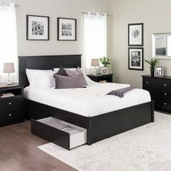 Prepac 4-Drawer 4-Post Platform Queen Bed -Winchester Outfitters prepac 4 drawer platform bed black queen d5478a2f 2aa0 4cb6 84ca dd7181f69762
