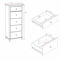 Prepac 5-Drawer Yaletown Tall Chest -Winchester Outfitters prepac 5 drawer yaletown tall chest black 1cb0de5b 9794 4740 9773 9442a7b1a4e8