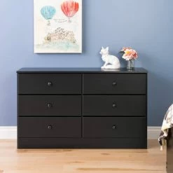 Prepac Astrid 6-Drawer Double Dresser/Chest Bedroom, White -Winchester Outfitters prepac 6 drawer astrid dresser black 618407e5 b926 4382 9bed ddf9aa20ff4a