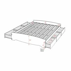 Prepac 6-Drawer Mate’s Platform Full Storage Bed