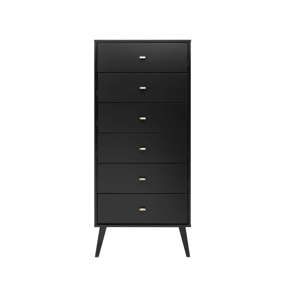 Prepac 6-Drawer Milo Mid-Century Modern Tall Chest 4 Prepac 6-Drawer Milo Mid-Century Modern Tall Chest - Image 2