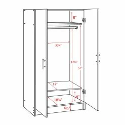Prepac Elite 2-Door Armoire/Wardrobe With Hanger Rod & Storage Shelves -Winchester Outfitters prepac elite wardrobe cabinet 32 black 0e625129 373d 414f 9d53 8513e7a955c7