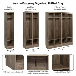 Prepac Narrow Entryway Organizer, 4-pk -Winchester Outfitters prepac narrow entryway organizer drifted grey set of 4 1d641bae ebfb 45c6 a5ae e4d00932408f