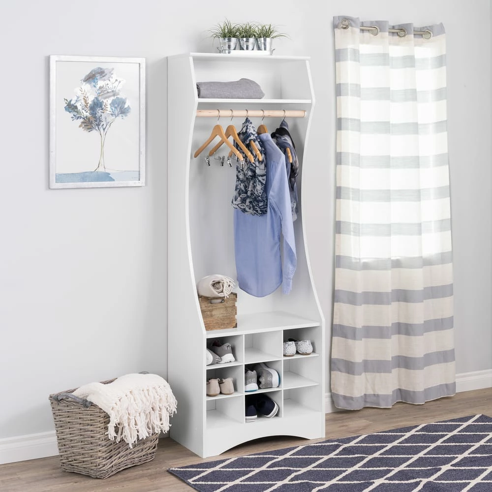 Prepac Narrow Open Wardrobe With Shoe Storage 11 Prepac Narrow Open Wardrobe With Shoe Storage - Image 9