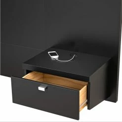 Prepac Series 9 Designer King Floating Headboard With Nightstands -Winchester Outfitters prepac series 9 headboard with nightstands black king 7d9fde29 14c4 414f 8056 3586ee4aa7d9