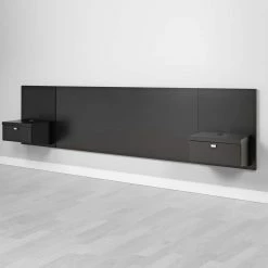 Prepac Series 9 Designer King Floating Headboard With Nightstands -Winchester Outfitters prepac series 9 headboard with nightstands black king e239ceba 3200 494d b57c 1e897f528290