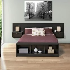 Prepac Series 9 Designer Floating Queen Headboard With Nightstands -Winchester Outfitters prepac series 9 headboard with nightstands black queen 4c1941f2 b919 4828 a0c2 70507a3cfa8b