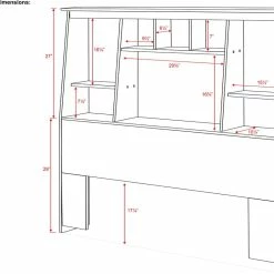 Prepac Slant-Back Bookcase Full/Queen Headboard