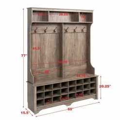 Prepac Wide Entryway Organizer With Shoe Storage, 60-in -Winchester Outfitters prepac wide entryway organizer with storage drifted grey f5a64580 c83b 42d6 b669 7f6065ed1257