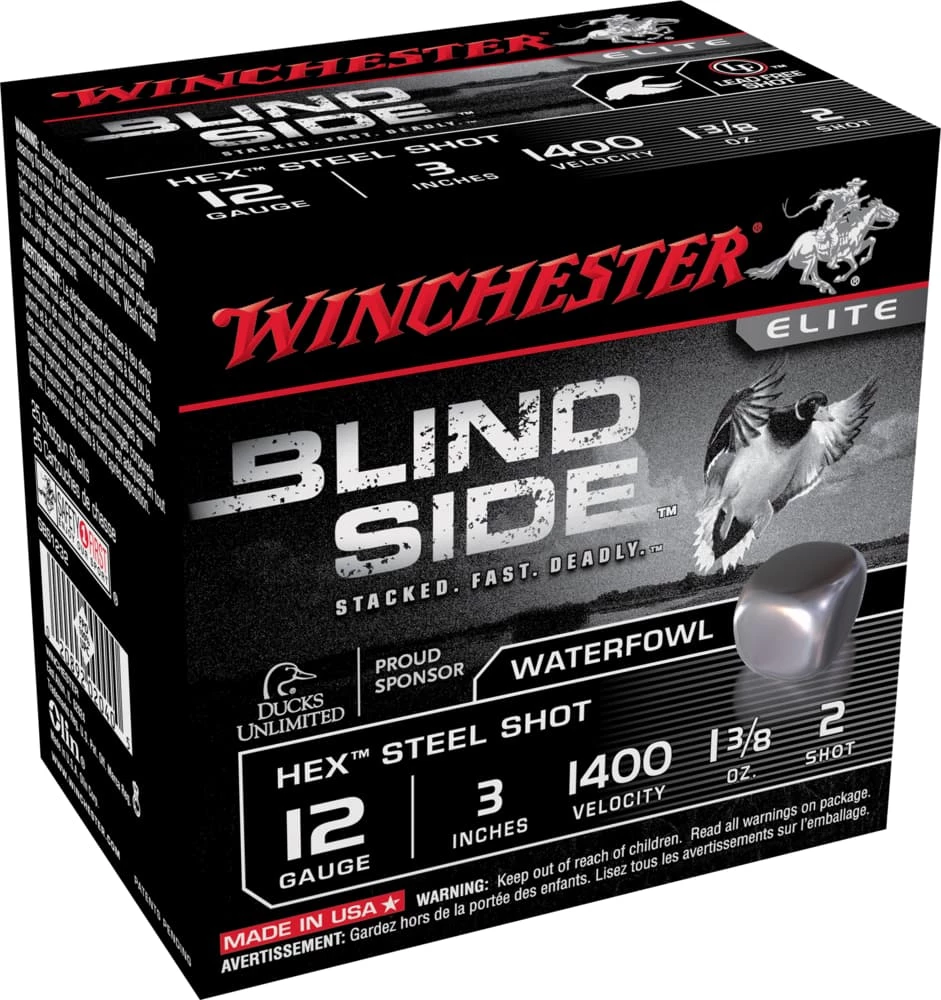 Winchester Blind Side 12-Gauge 3-in Steel #2 Shotgun Shell Ammunition 3 Winchester Blind Side 12-Gauge 3-in Steel #2 Shotgun Shell Ammunition