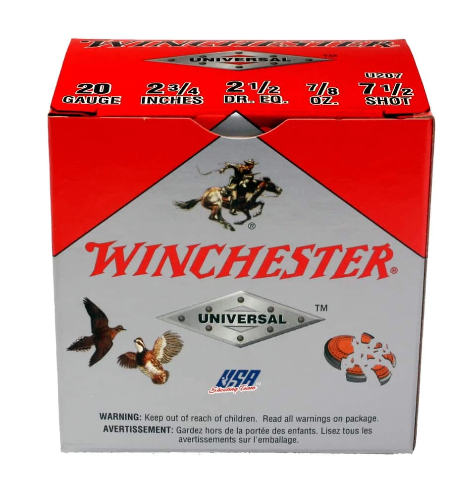 Winchester 20-Gauge #7 1/2 Lead Shotgun Shells 3 Winchester 20-Gauge #7 1/2 Lead Shotgun Shells