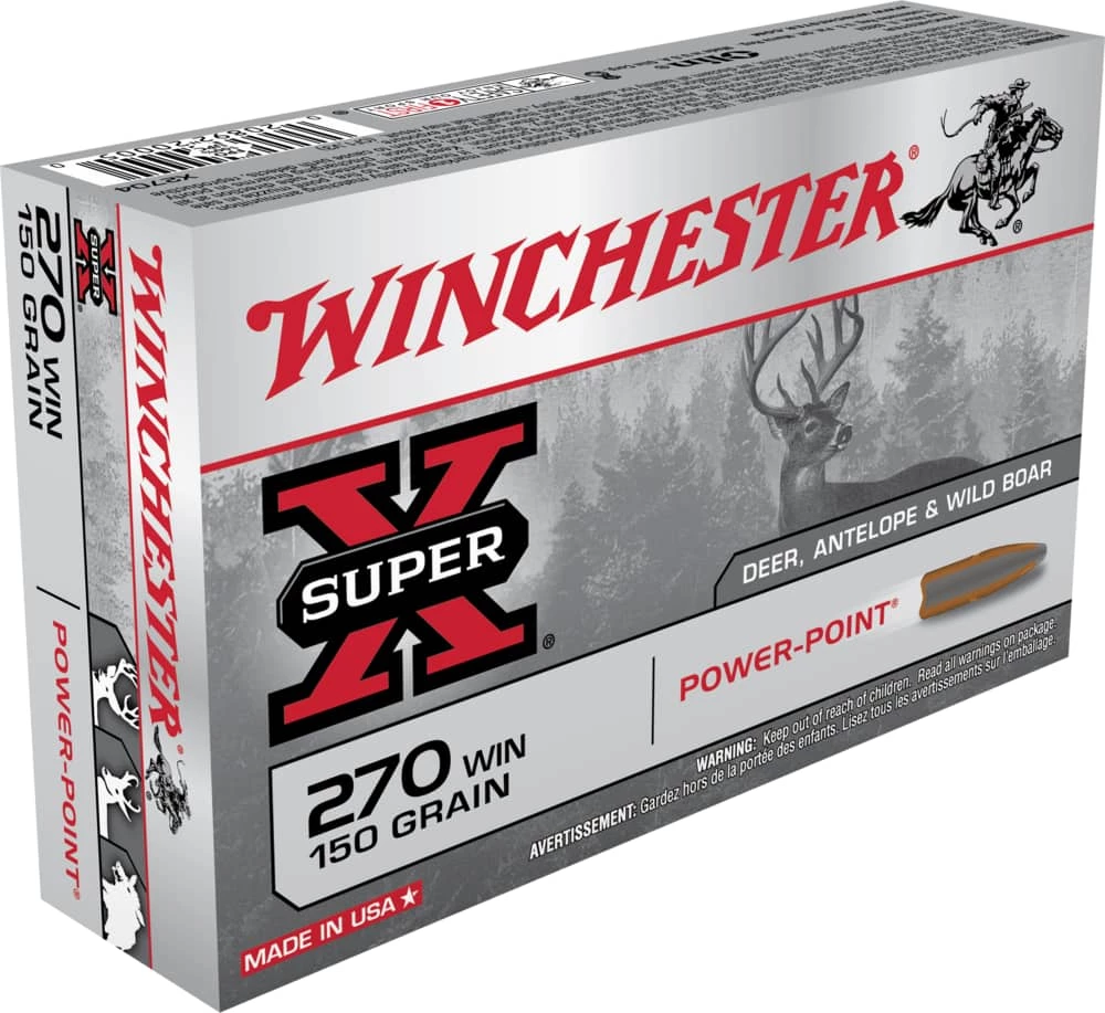 Winchester Super-X .270 Winchester 150-Grain Power-Point Rifle Ammunition 3 Winchester Super-X .270 Winchester 150-Grain Power-Point Rifle Ammunition