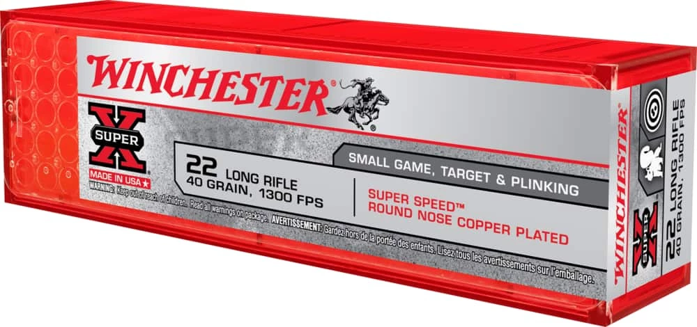 Winchester Super X .22 Long Rifle 40-Grain PP-100 RD Plastic Pack 3 Winchester Super X .22 Long Rifle 40-Grain PP-100 RD Plastic Pack